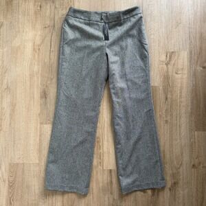 Talbots Classic Side Zip Pants Womens 14 Tall Gray/Black Straight Trouser NWT
